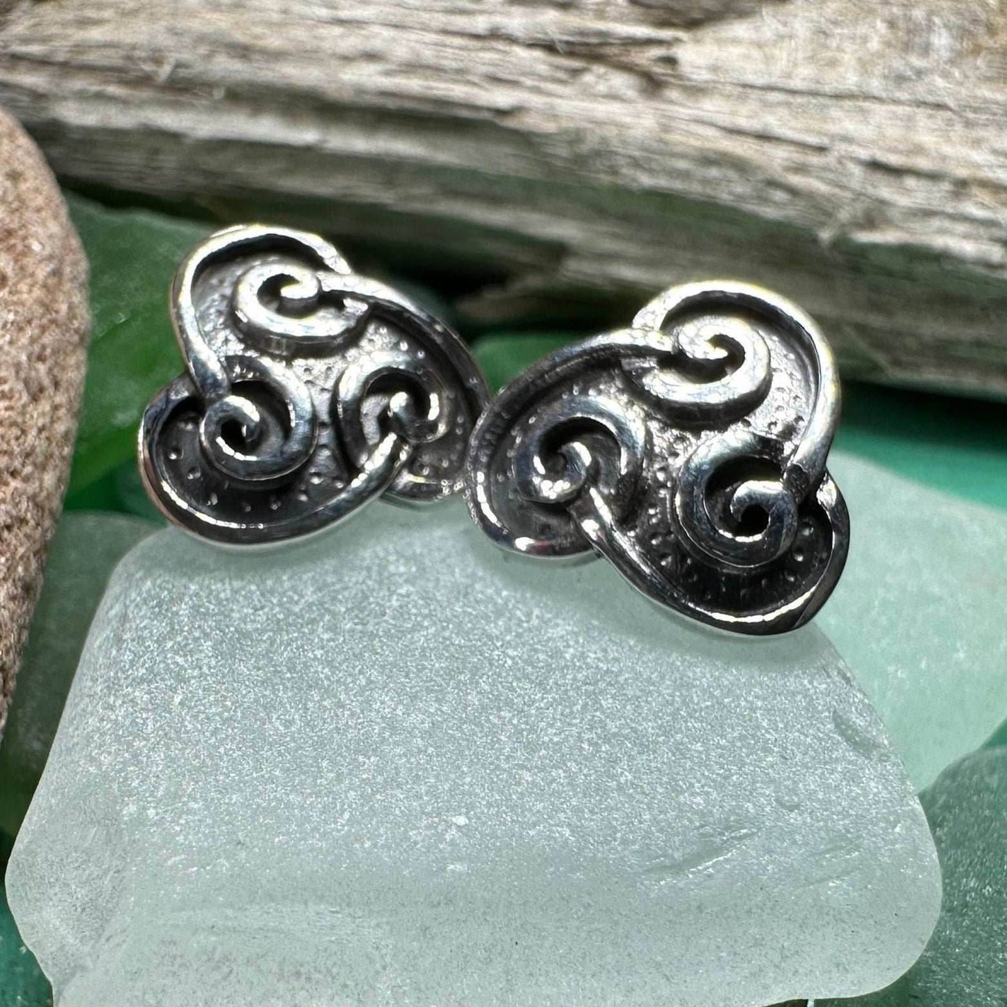 Ancient Gale Celtic Spiral Post Earrings -