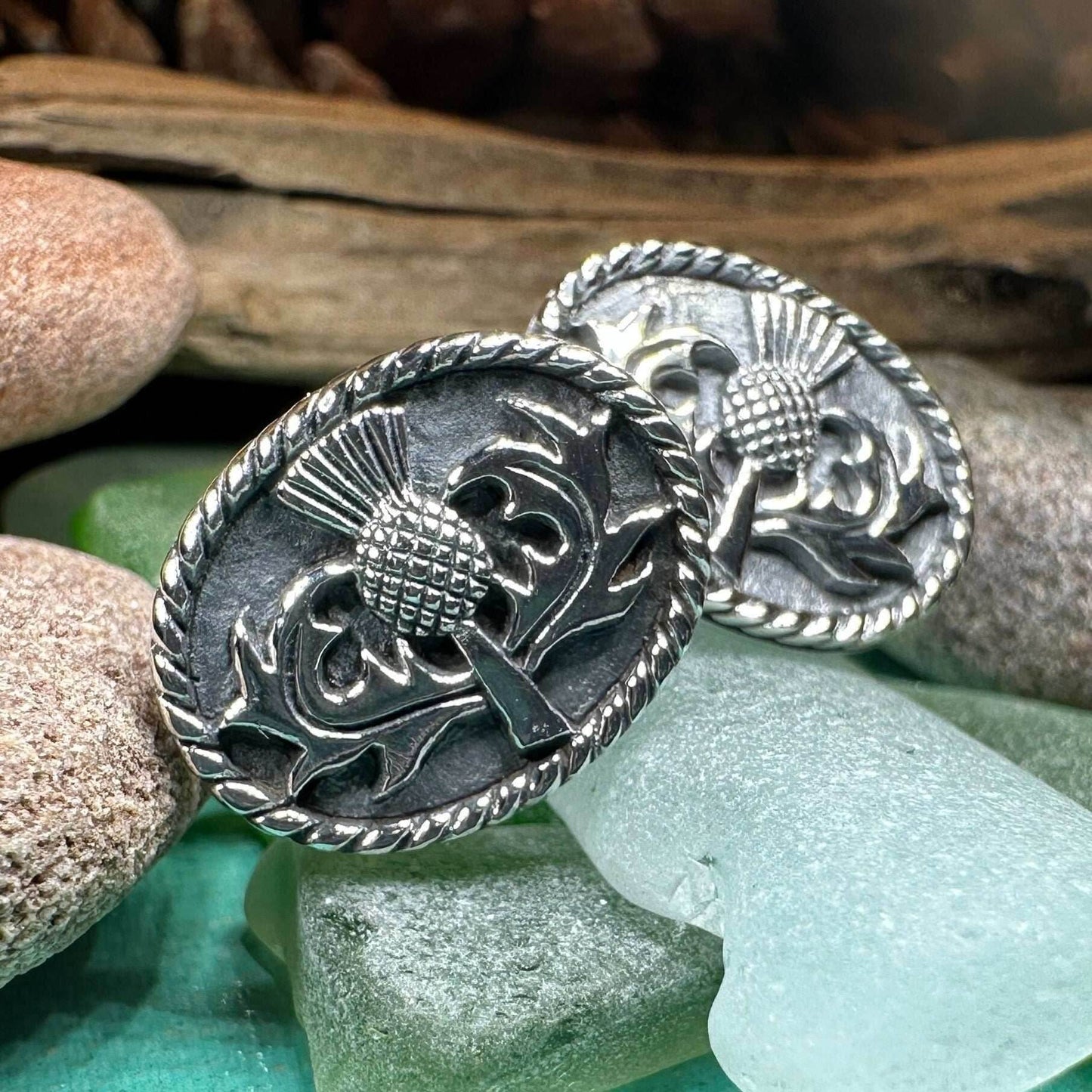 Traditional Thistle Cuff Links -