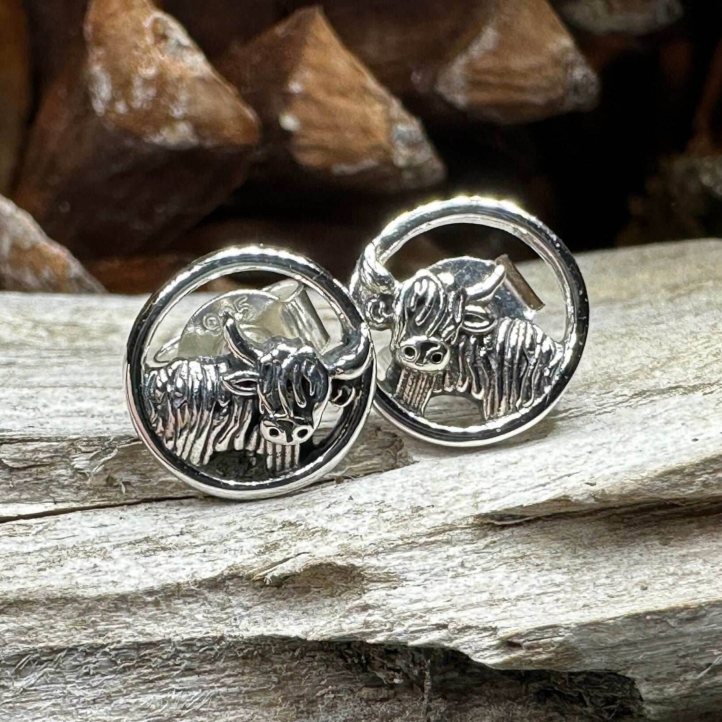 Scruffy Coo Highland Cow Post Earrings -