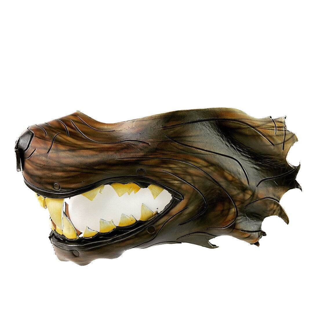 Mad Dog Handcrafted Genuine Leather Wolf Mask -