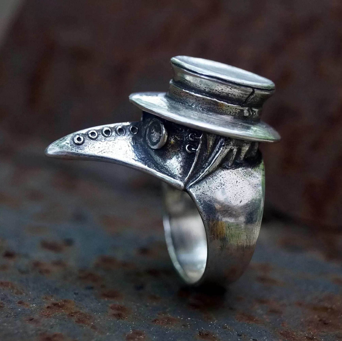 Plague doctor ring plague mask jewelry ring - 3