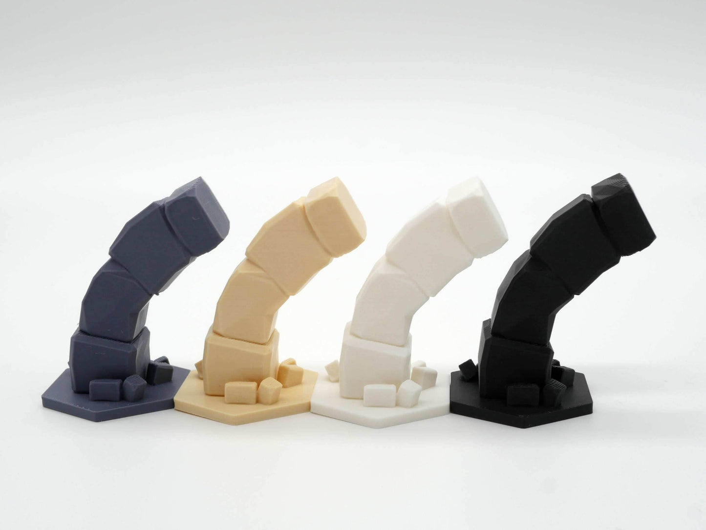 Ruined Arches Hero Scape Single Hex Obstacle | Tabletop Terrain Structure Piece | Miniature Board Game | DnD Role Play Game Upgrade Tile Kit - 4 Grim Stone (Black)