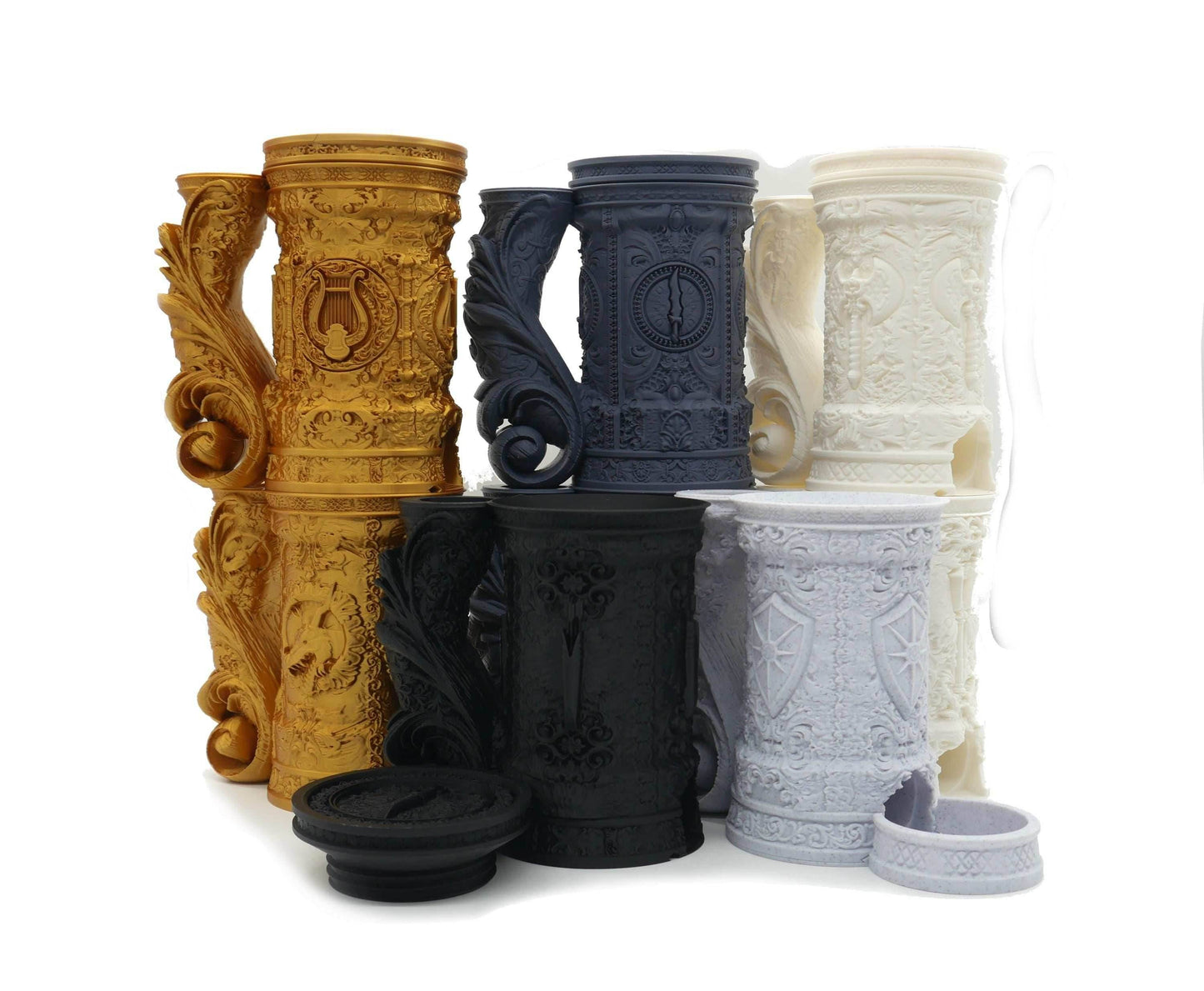 Cleric Themed Tankard Dice Tower and Can Holder with Dice Vault | Fates End RolePlay RP Gamer Mug Roll Gift Storage DND Classes from JCSFY - Dark Magic Black