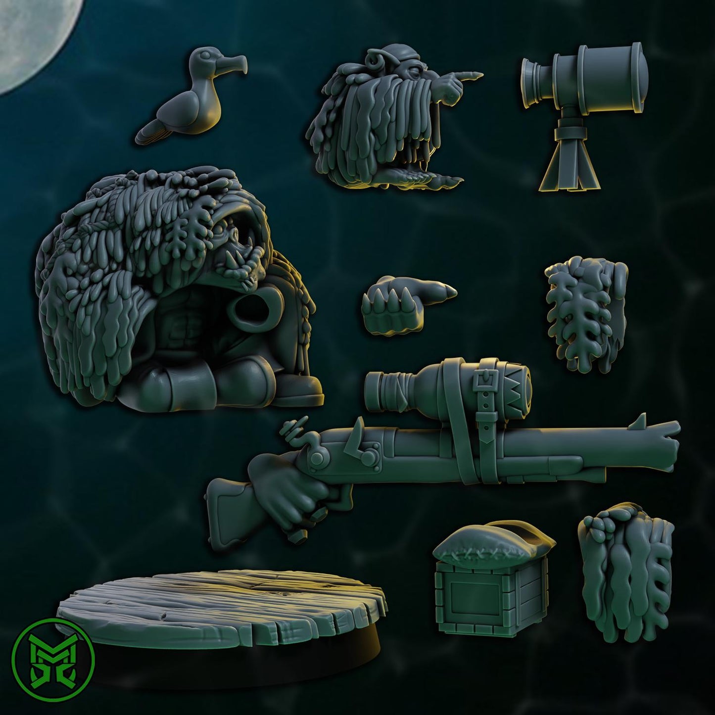 3d Printed Pirate Commando Sniper by Mekka Miniatures