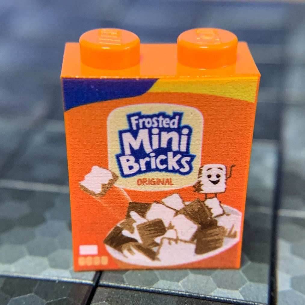 Frosted Mini Bricks Cereal - Custom Printed 1x2x2 Brick -