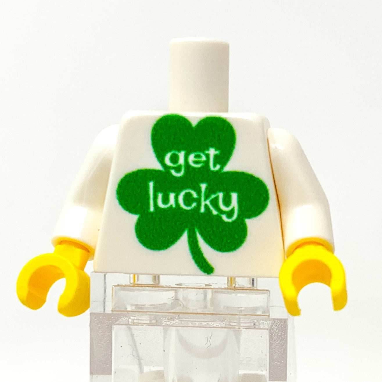 B3 Customs® Printed Get Lucky St. Patrick's Day Minifig Torso -