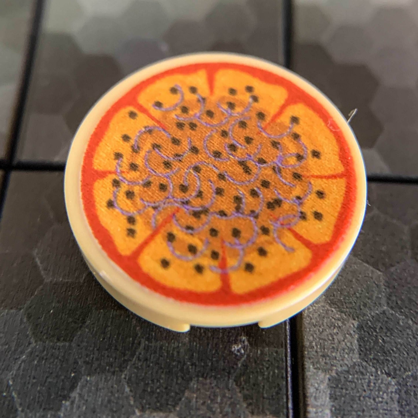 Sausage & Onions Pizza Pie - Custom (2x2 Round Tile) -