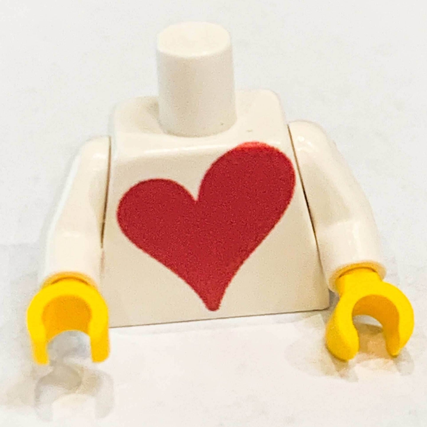 Custom Printed Big Heart Minifig Torso (Valentine's Day) made with LEGO parts - B3 Customs -