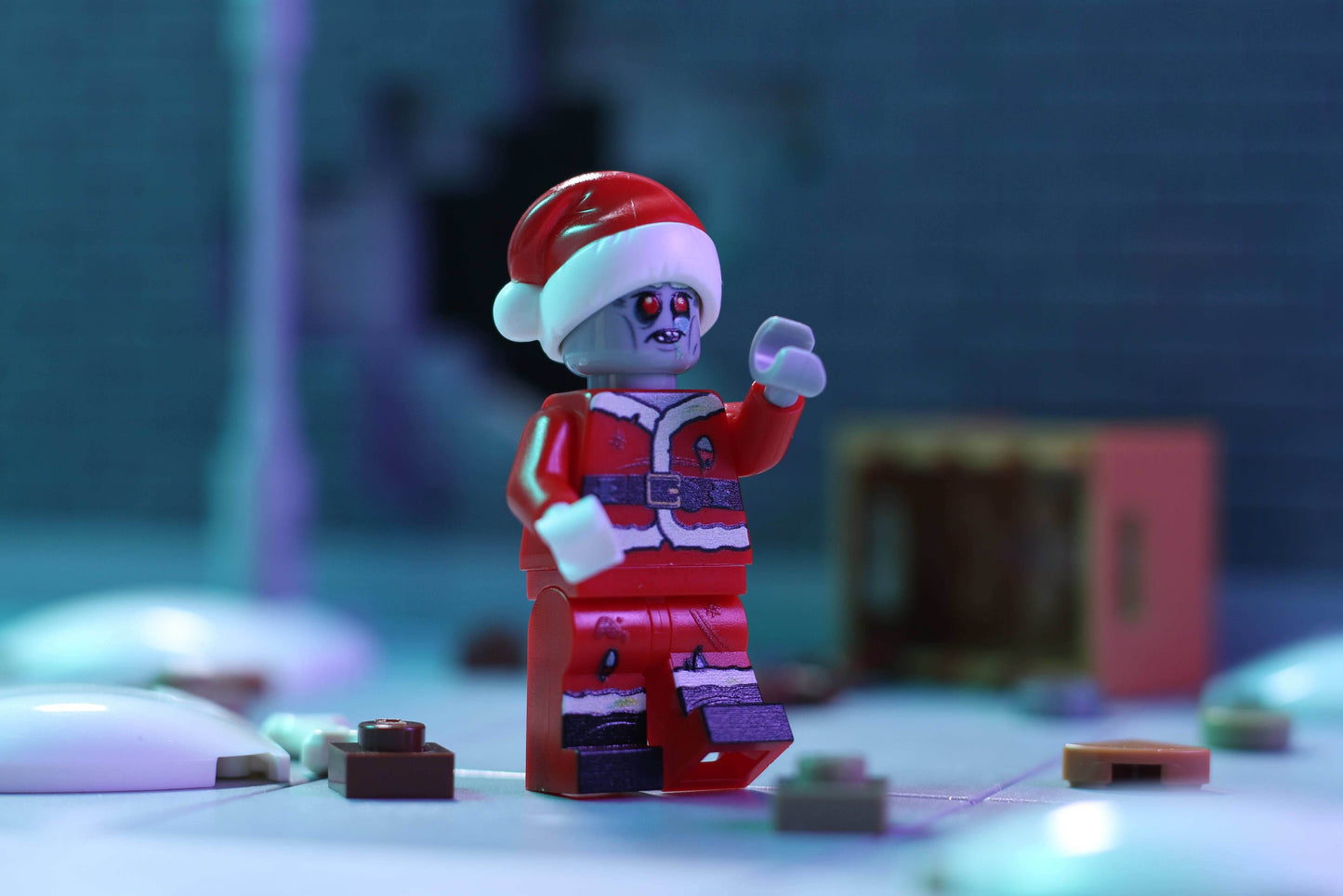 Zombie Santa Minifig made using LEGO parts - B3 Customs -