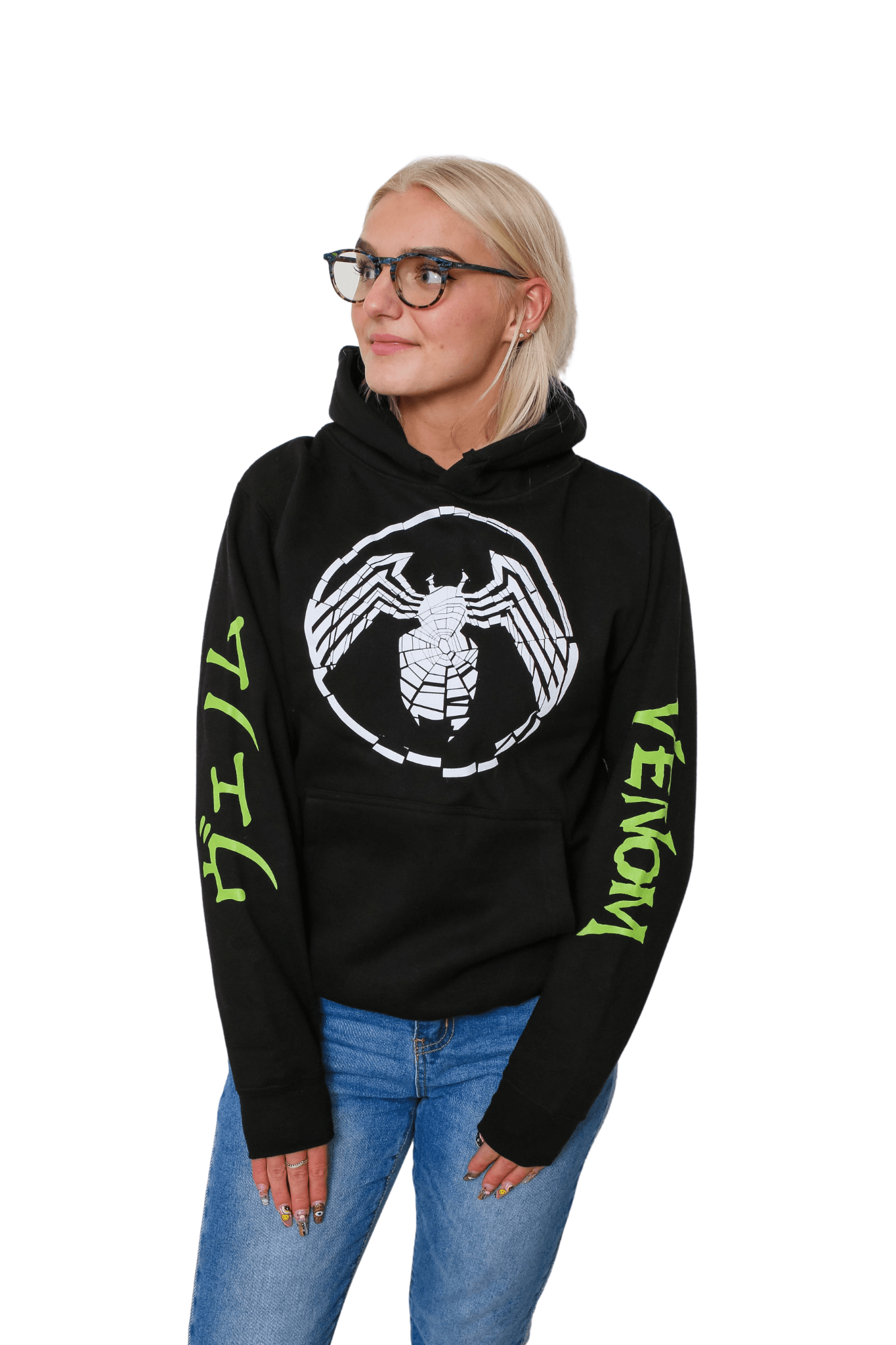 Venom Shatter Symbol With Kanji Marvel Pullover Hoodie - S
