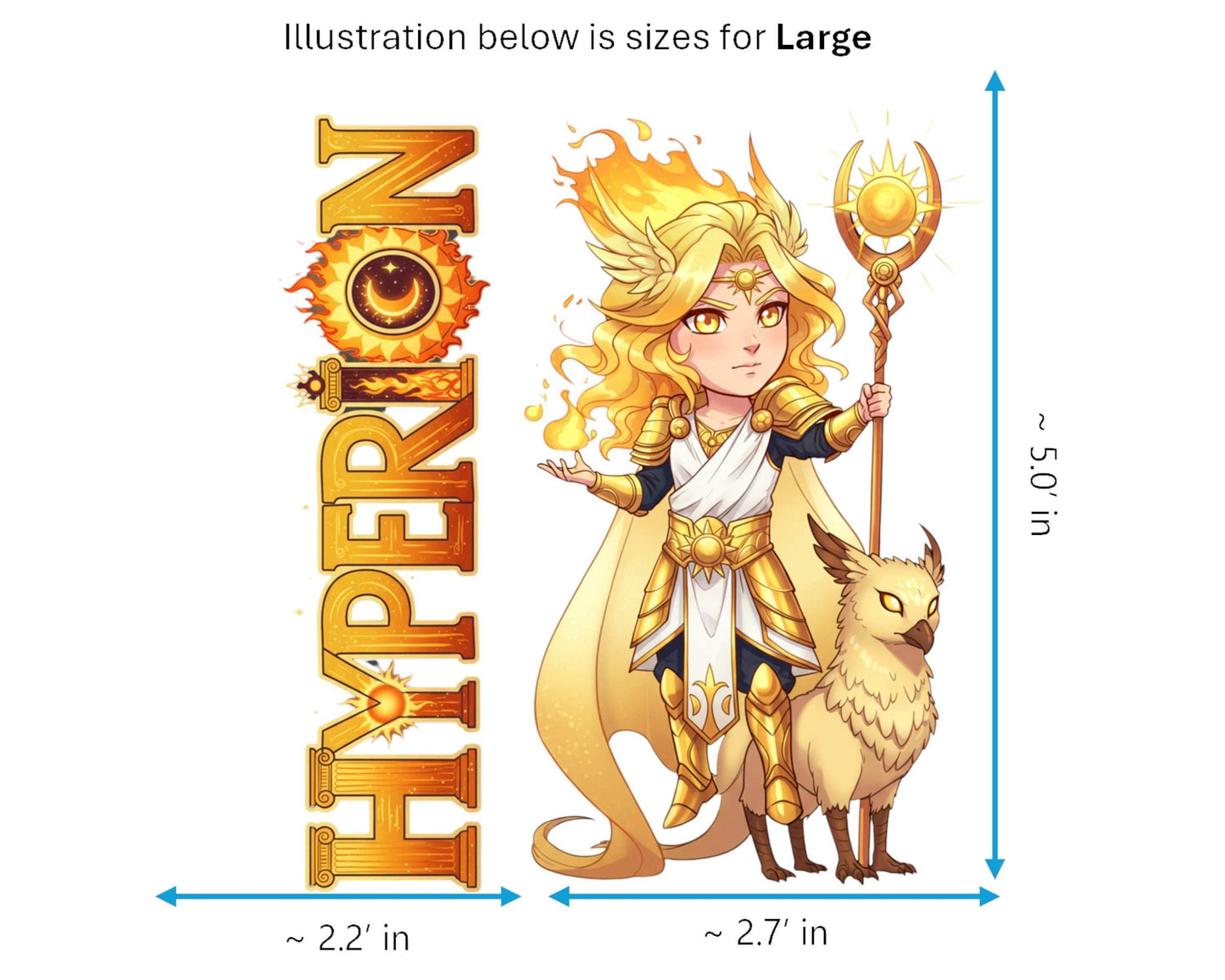 Hyperion Sticker and Magnet - Lord of Light Mythkins™ – Titan God of Light | Waterproof & UV-Proof - Sticker / Large