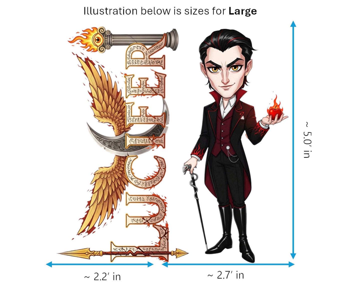 Lucifer Sticker and Magnet - the Light-Bringer Biblikins™ – The Fallen Angel | Waterproof & UV-Proof - Sticker / Large