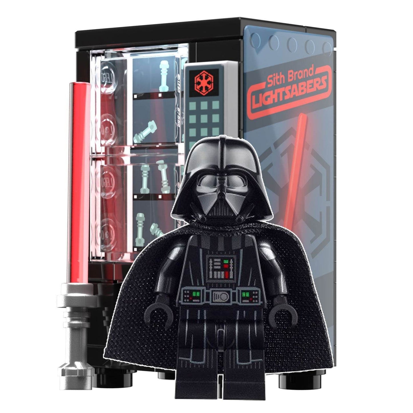 LEGO Darth Vader Minifigure w/ Sith Sabers Vending Machine made using LEGO parts -