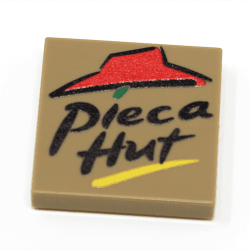 Pieca Hut (Pizza) - Custom Printed 2x2 Tile made using LEGO part -