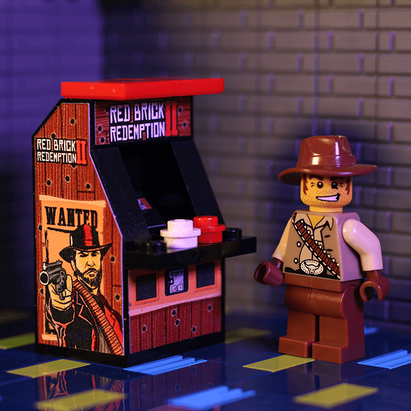 Red Brick Redemption II Minifig Arcade Game made using LEGO parts - B3 Customs -