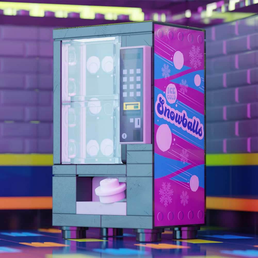 Snowballs Minifig Vending Machine made using LEGO parts - B3 Customs -