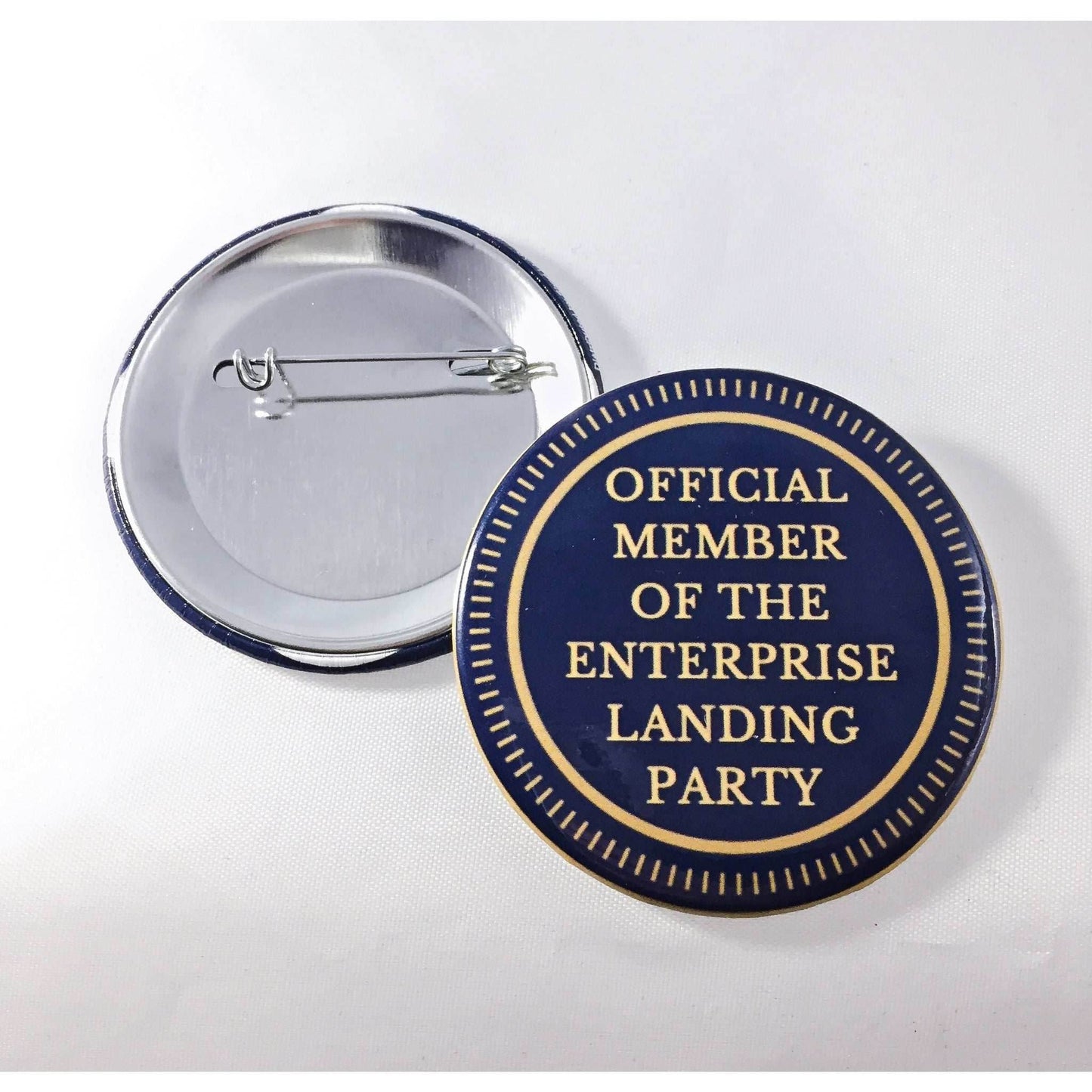 Star Trek Official Member of the Enterprise Landing Party Pin-Back Button - Blue