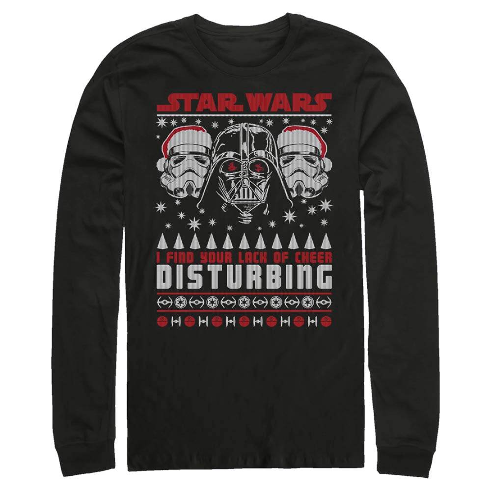 Men's Star Wars Disturbing Sweater Long Sleeve T-Shirt - BLACK / S