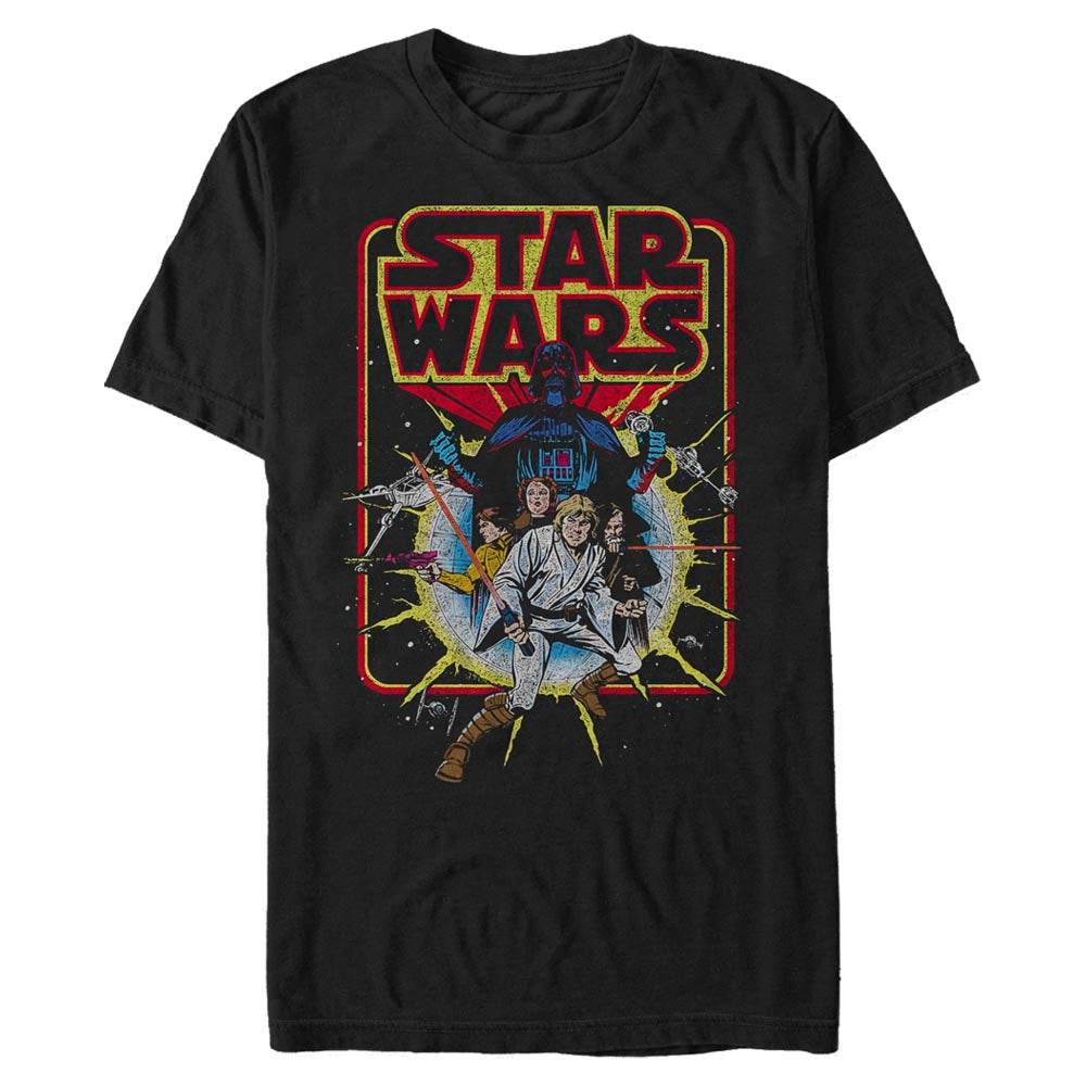 Men's Star Wars Old School Comic T-Shirt - BLACK / 3XL