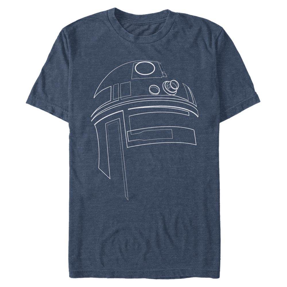 Men's Star Wars R2-D2 Outline T-Shirt - NAVY HTR / 3XL