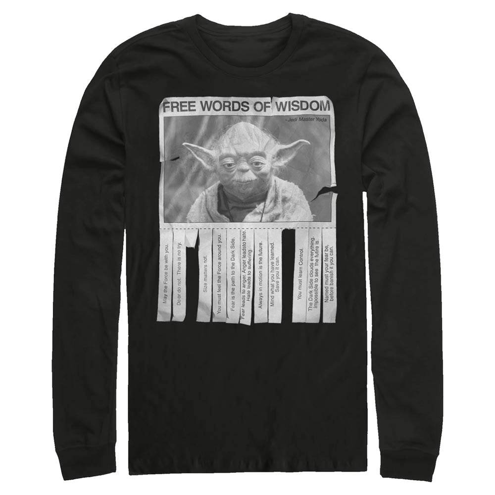 Men's Star Wars Words of Wisdom Long Sleeve T-Shirt - BLACK / S