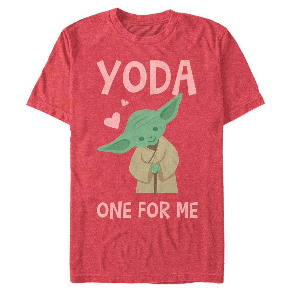 Men's Star Wars YODA ONE FOR ME T-Shirt - RED HTR / 3XL