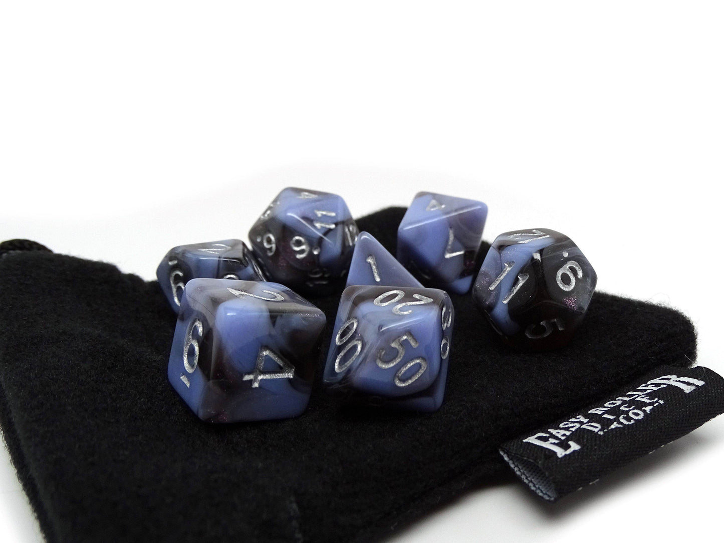 Midnight Purple and Black Marble - 7 Piece Set -