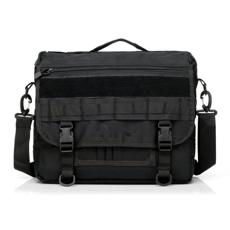 Military Oxford Messenger Bag - Black