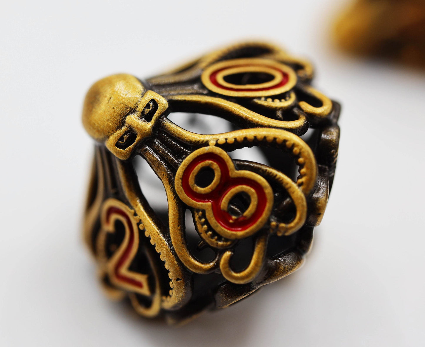 Mind Eater: Gold - Hollow Metal RPG Dice Set -