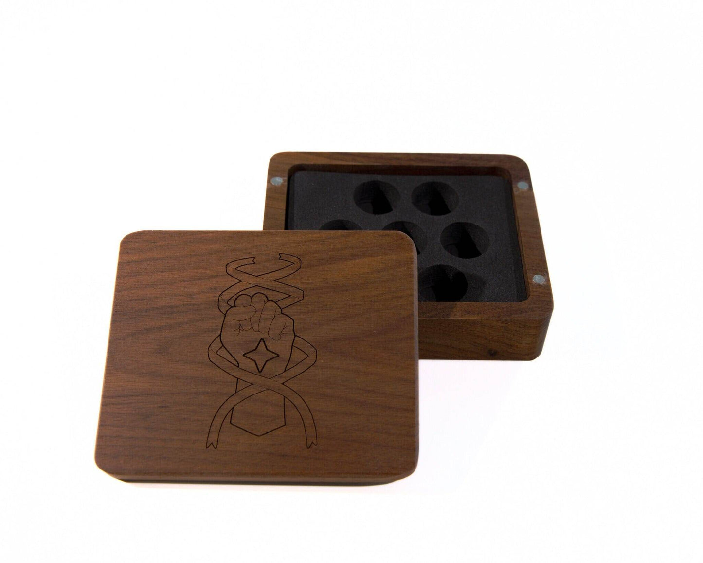 Monk Wooden Dice Case - Walnut Wood