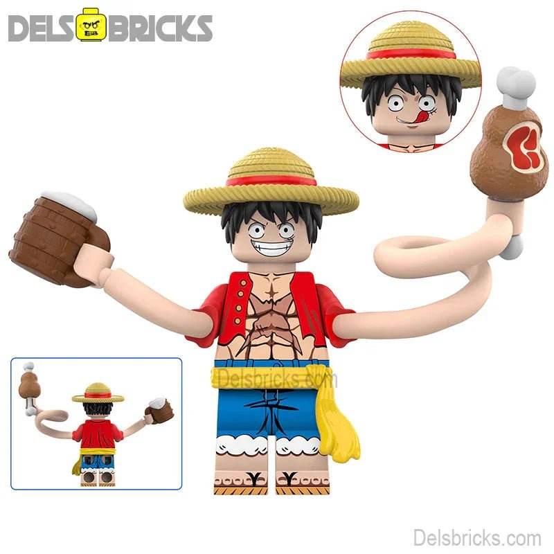 Monkey D Luffy stretched arms One Piece Lego Anime Minifigures -