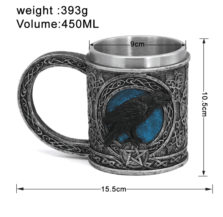 Viking Odin Raven Stainless Steel Mug -