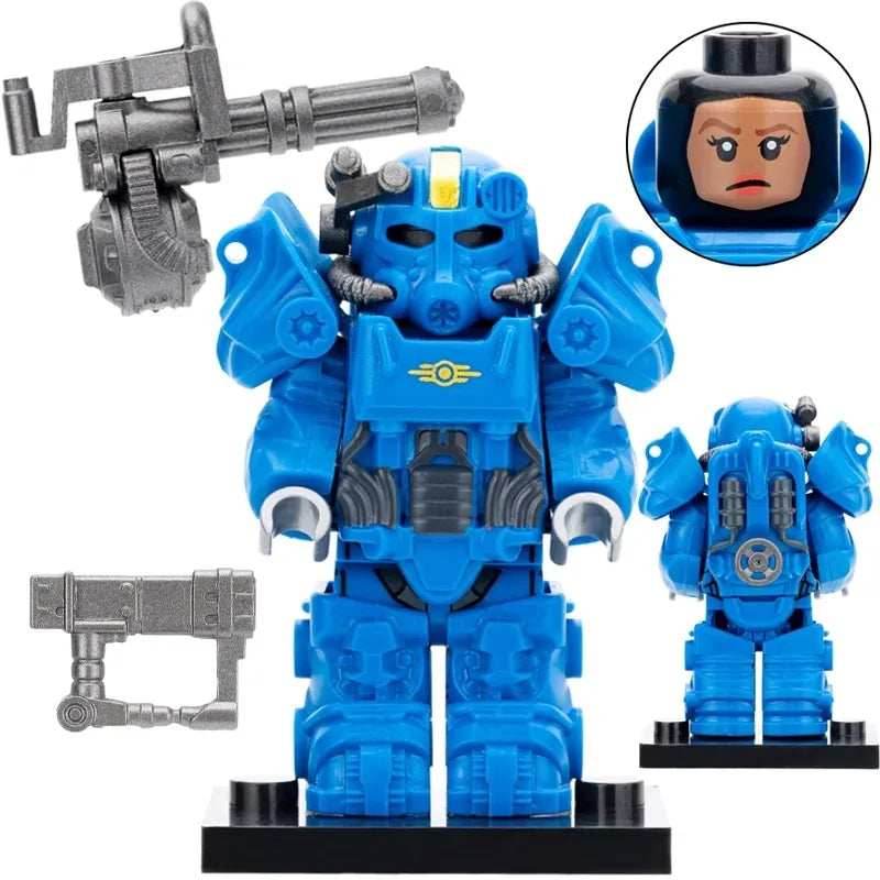 Fallout Blue T-60 Power Armor Custom Minifig -
