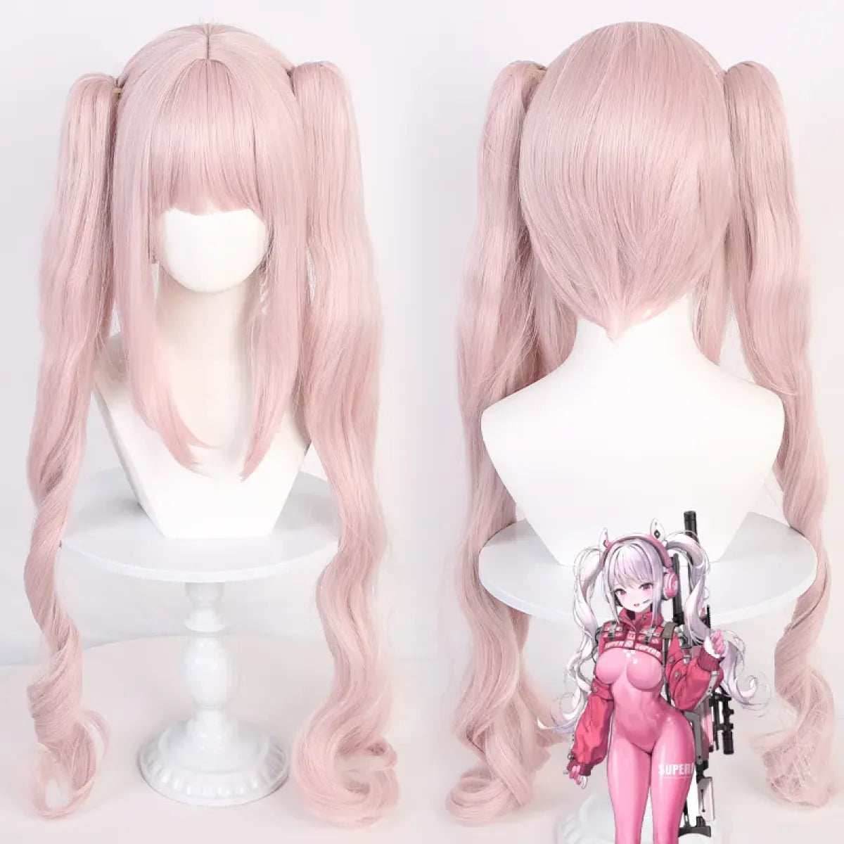 Nikki Alice Cosplay Costume – Pink Bodysuit, Jacket, Wig & Ears Set - Wig Only / S