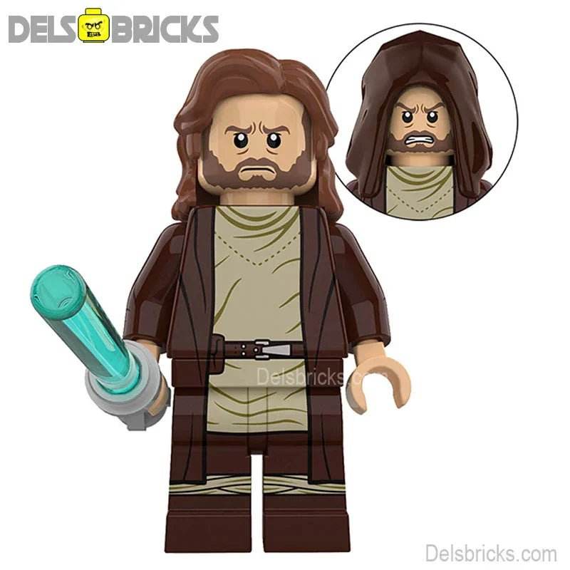 Obi Wan Kenobi with long hair Lego Star Wars Minifigures custom Toys -