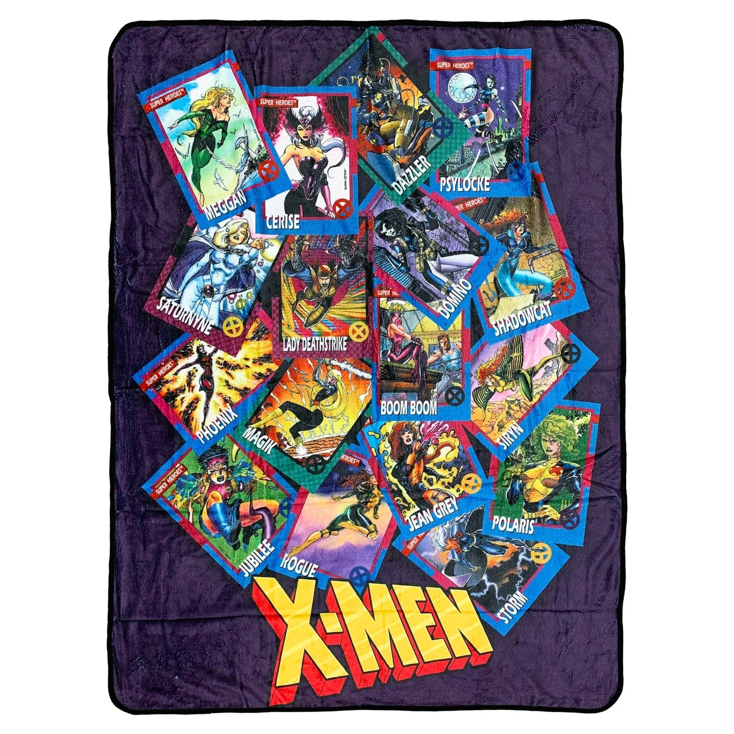 X-Men Trading Cards Super Heroes Ladies by Jim Lee Marvel Flannel Fleece Throw Super Soft Lightweight Fleece Blanket 45 x 60 Inches -