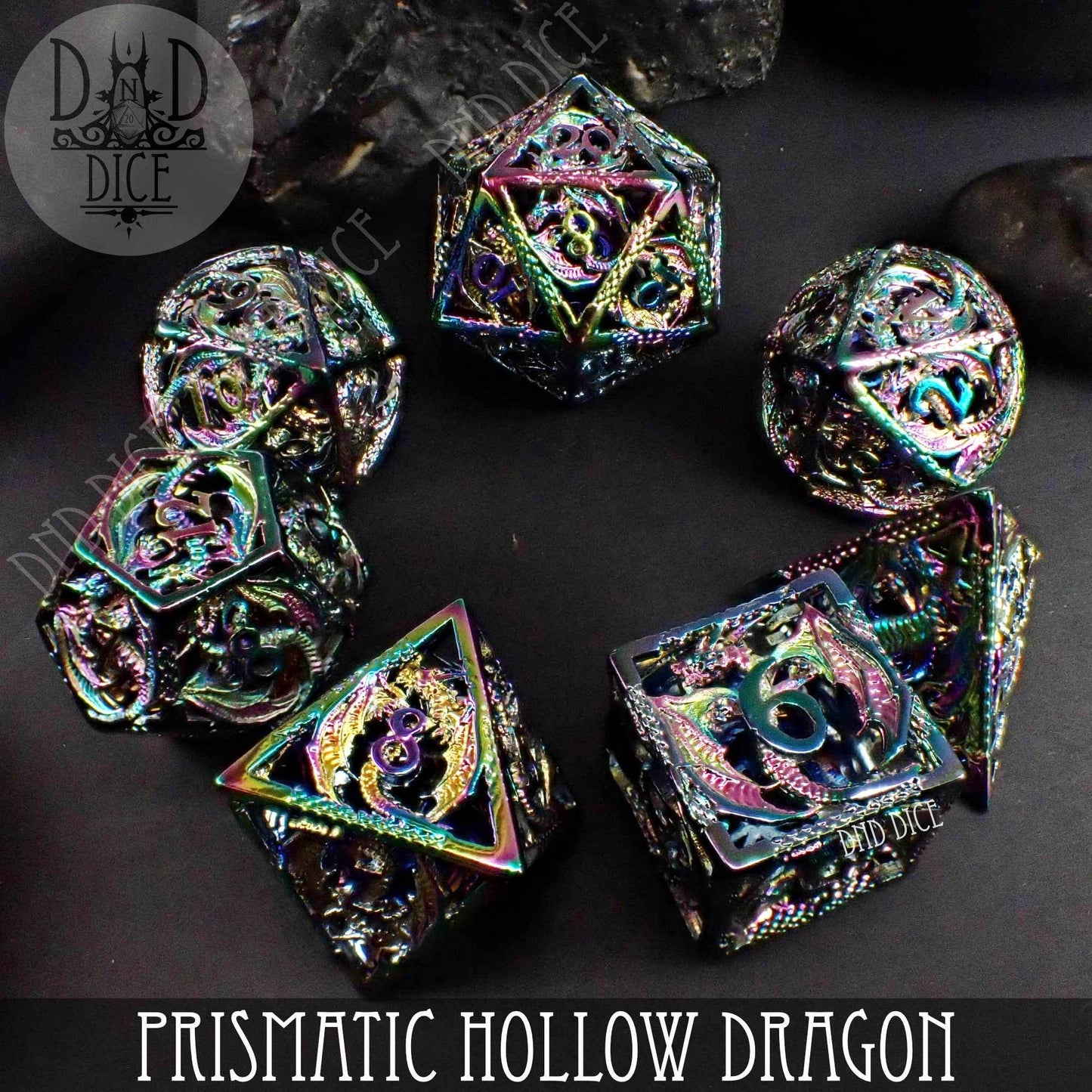 Prismatic Dragon Metal Dice Set (Gift Box) -