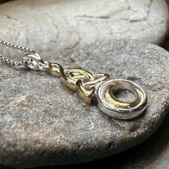 Trinity Crescent Moon Necklace - 18