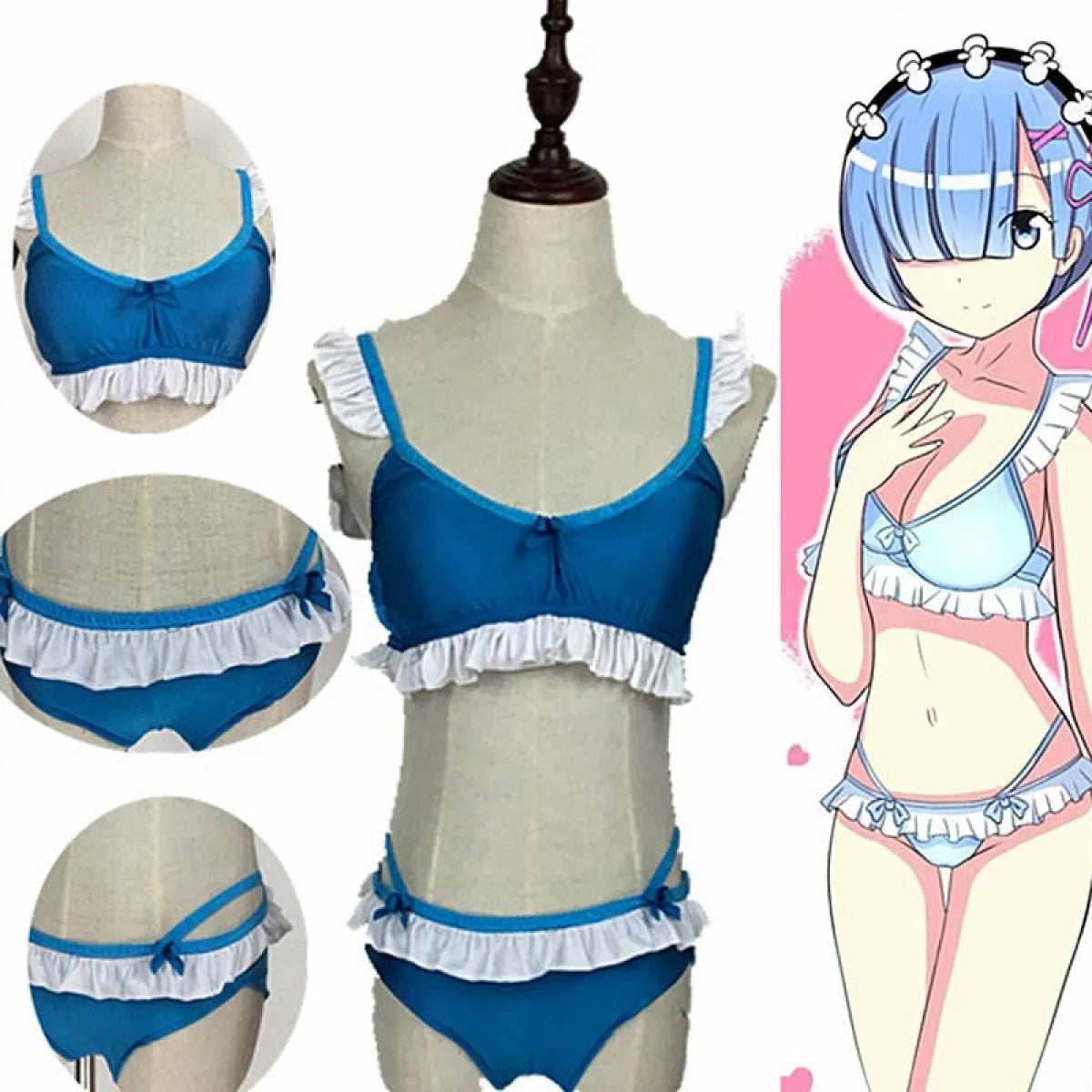 Ram Rem Cosplay Costume - Blue / S / Ram Rem