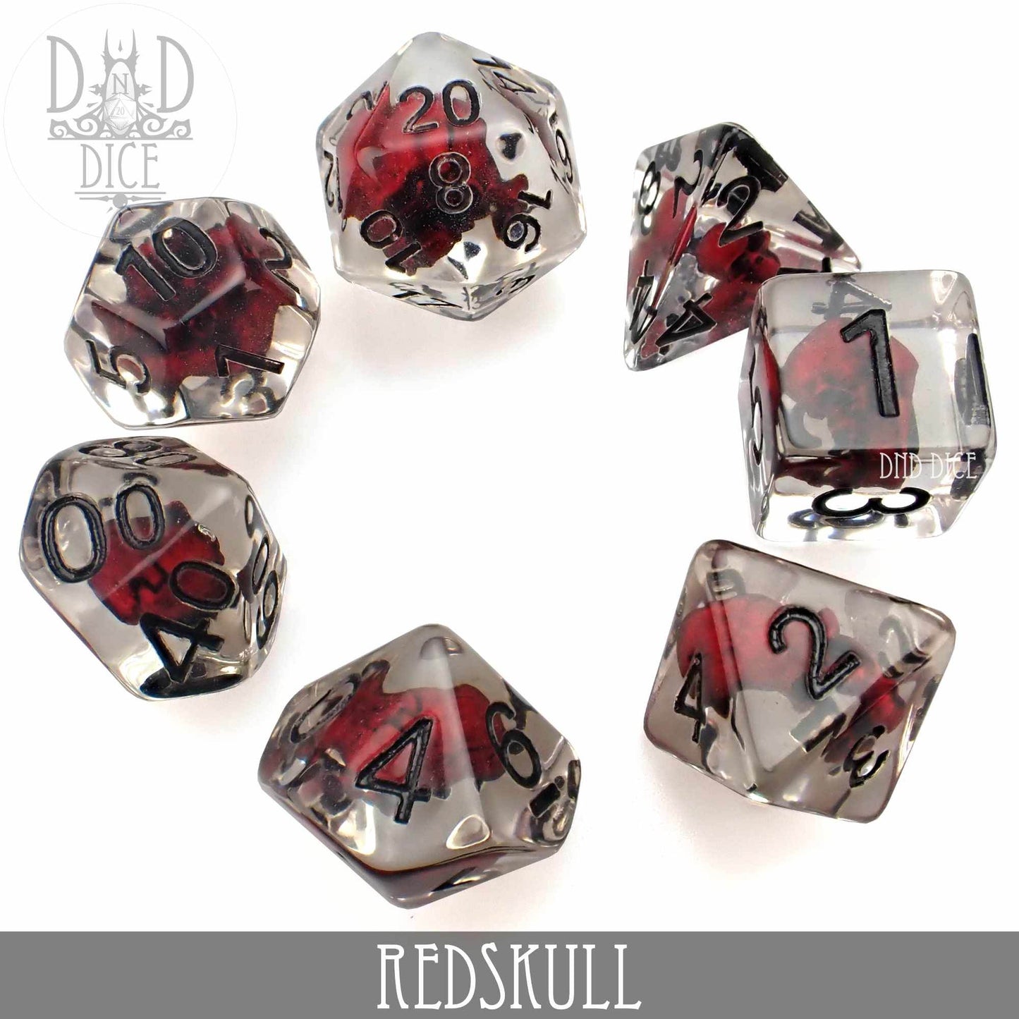Red Skull Dice Set -