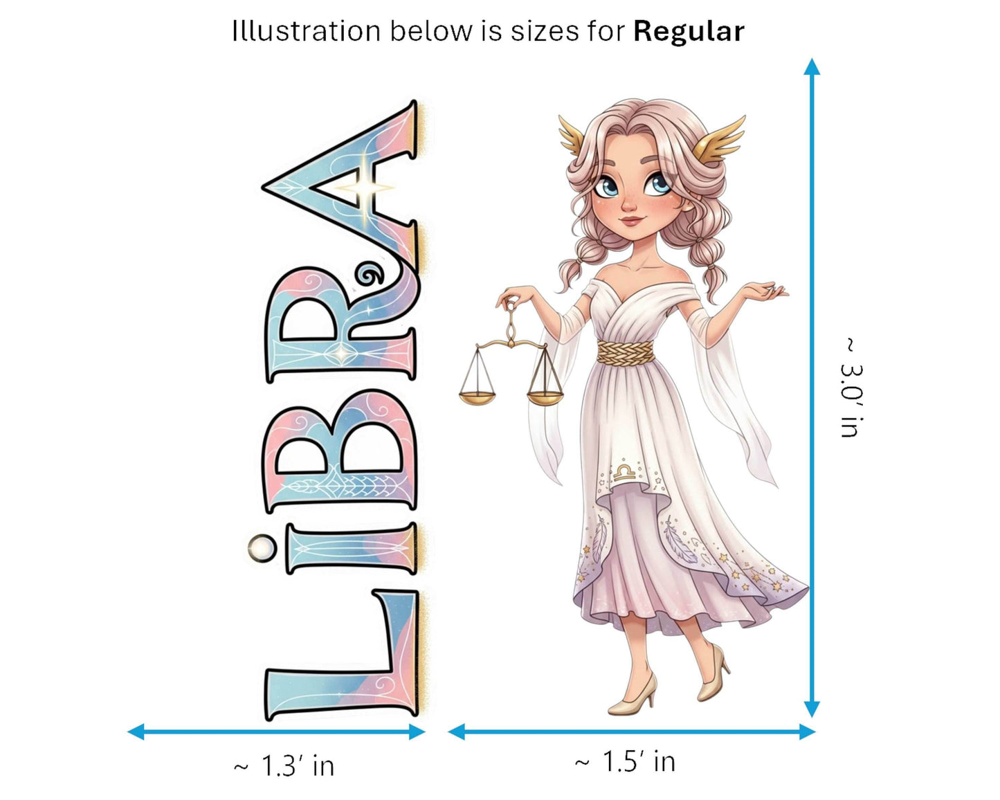 Libra Sticker and Magnet - Scales of Justice Horoskins™ – Zodiac Air Sign | Waterproof & UV-Proof - Sticker / Regular