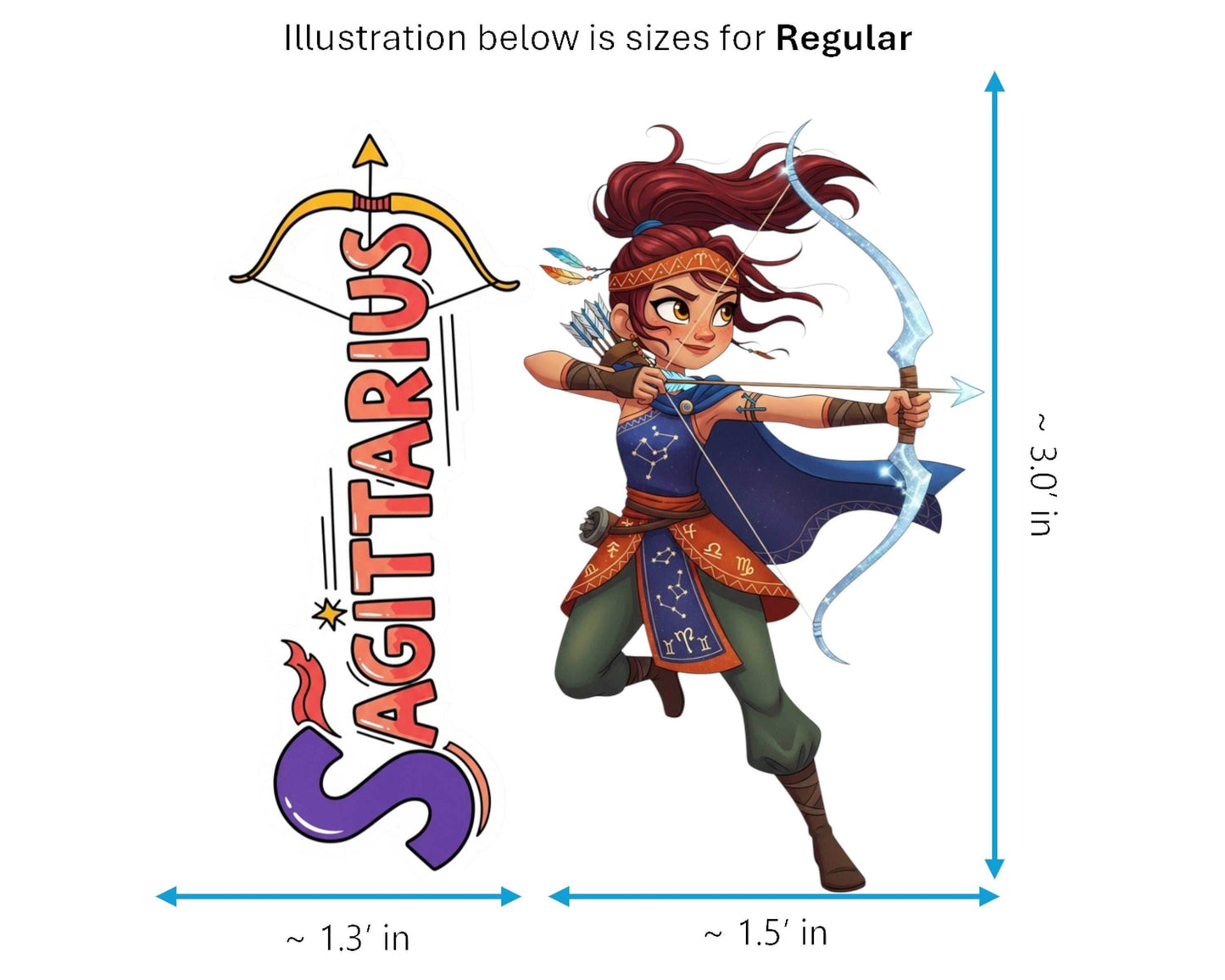 Sagittarius Sticker and Magnet - Celestial Archer Horoskins™ – Zodiac Fire Sign | Waterproof & UV-Proof - Sticker / Regular