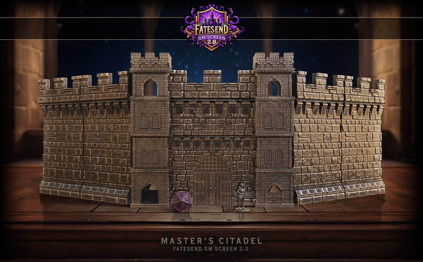 Master's Citadel Dungeon GM Screen 2.0 - Base set with Towers / Marble (shown)