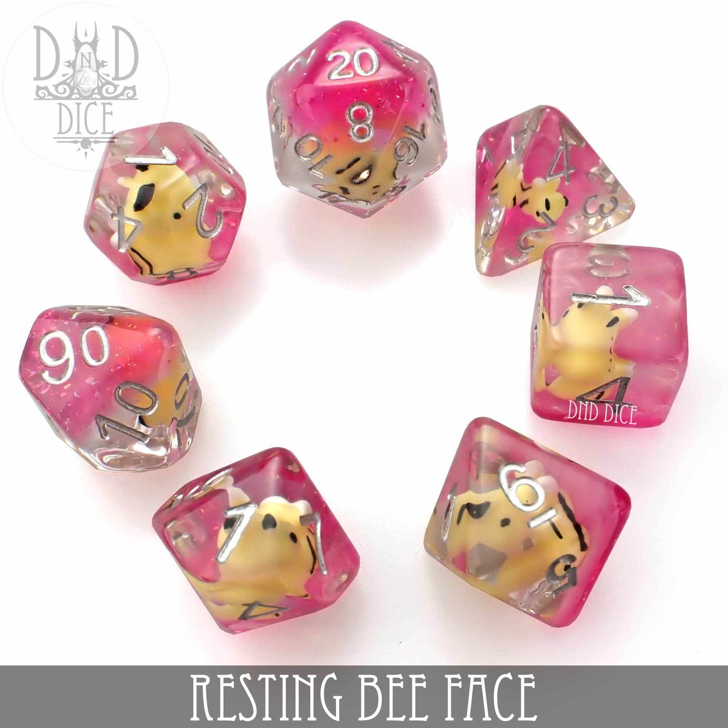 Resting Bee Face Dice Set -