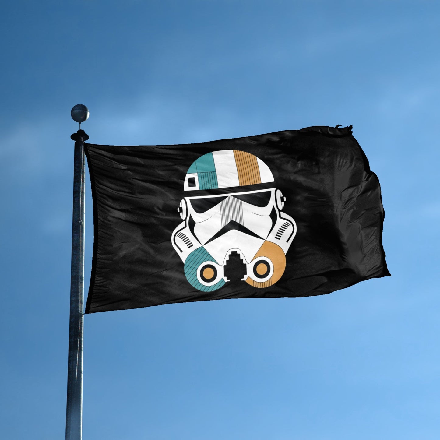 Star Wars Retro Stormtrooper Helmet Flag