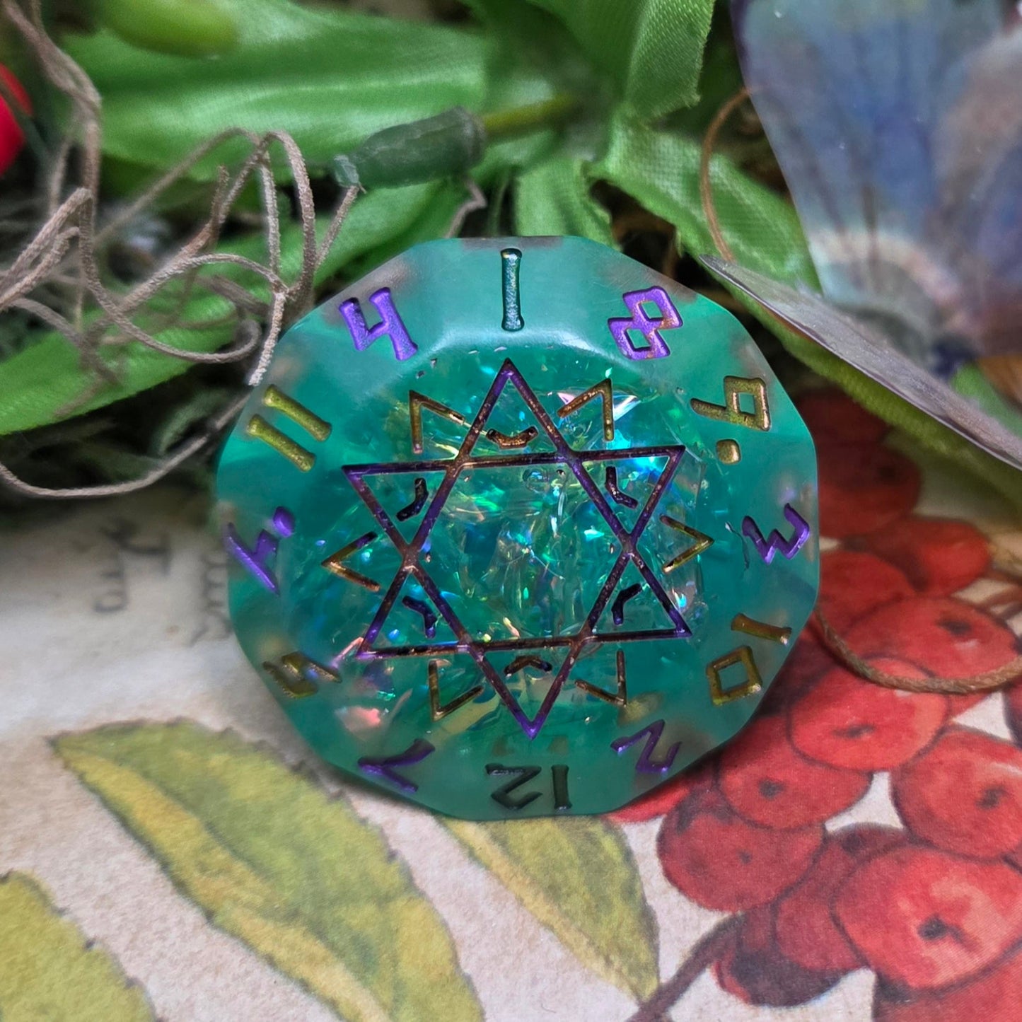 'Rainbow Diamonds' Zodiac D12 Gaming Dice