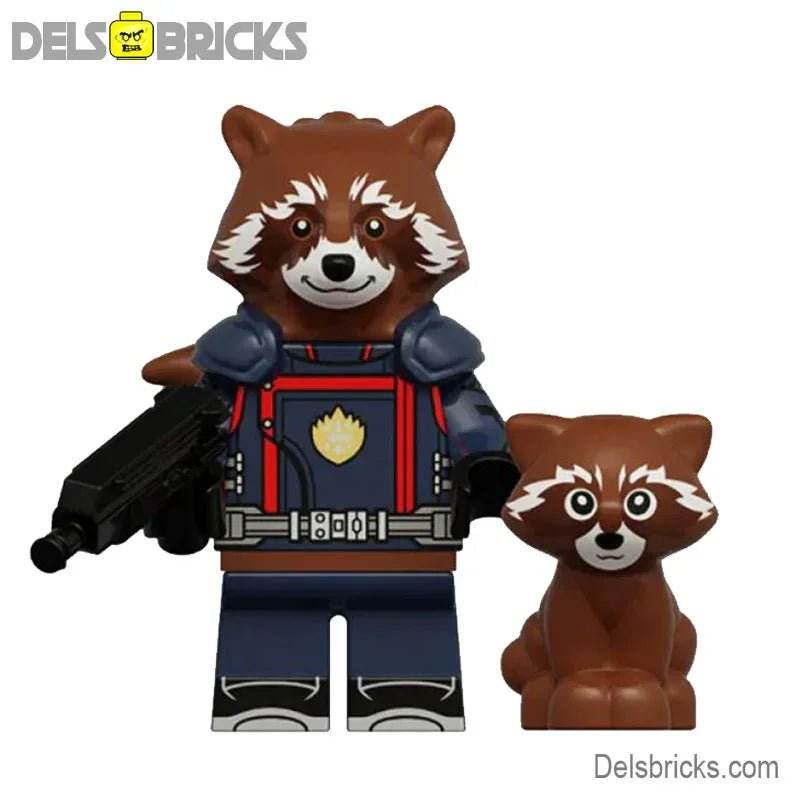 Rocket Raccoon Guardians of the Galaxy lego Minifigures Custom Toys -