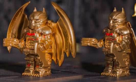 Gold Custom Dark Knight Armored Hero Minifig -