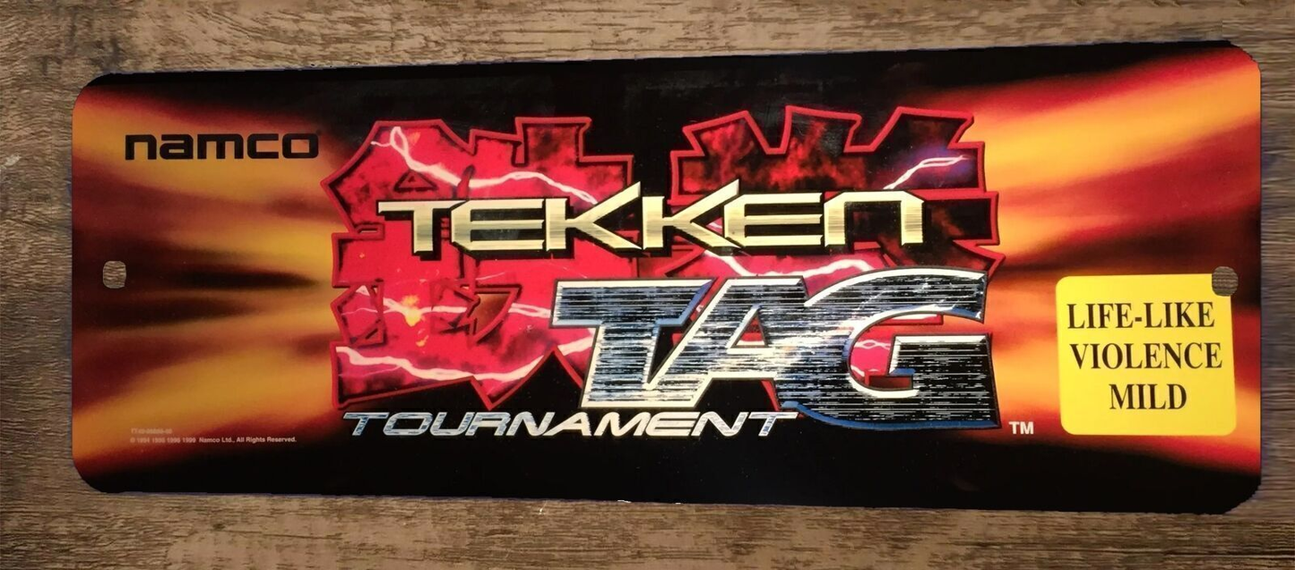 Tekken Tag Tournament Arcade 3x12 Metal Wall Video Game Marquee Banner Sign