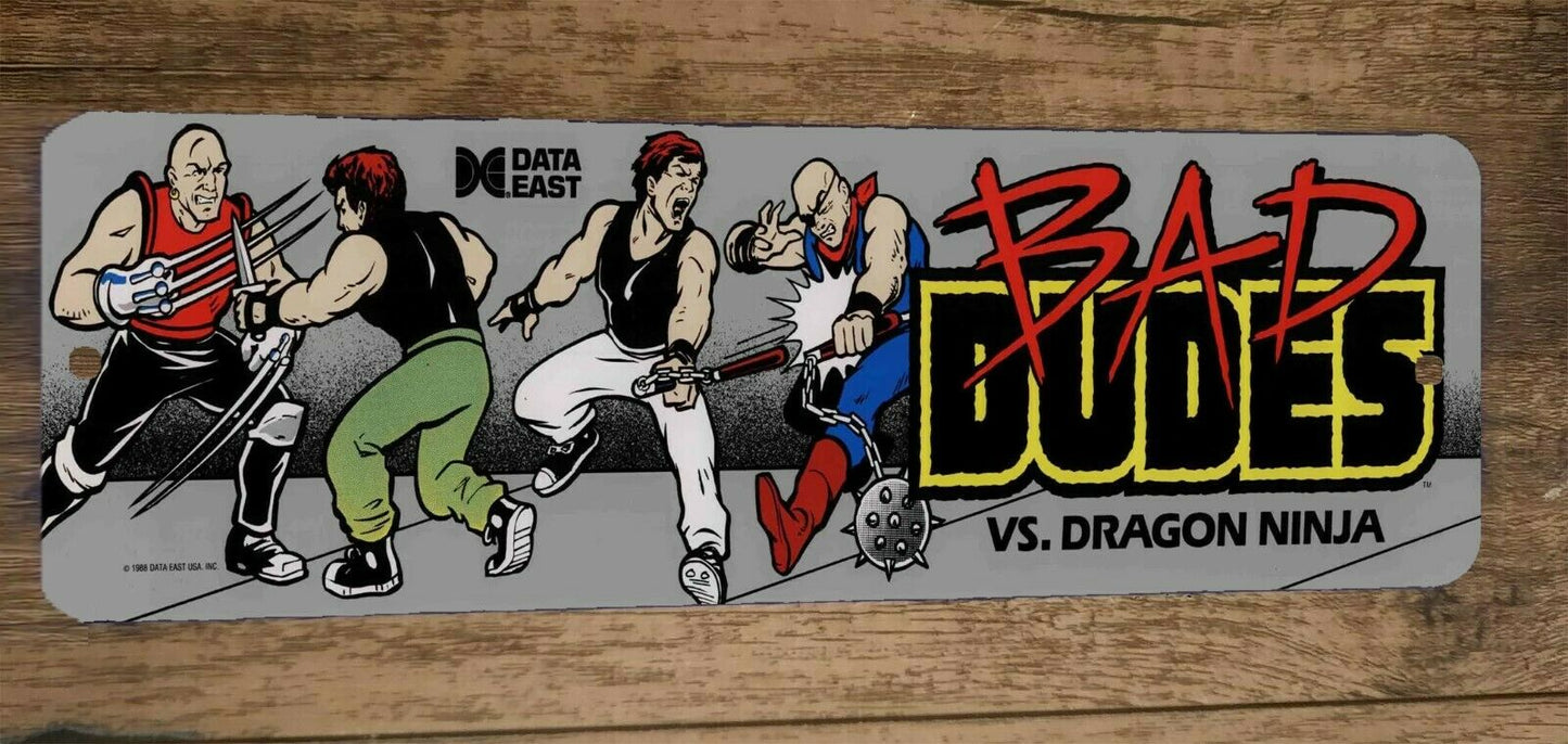 4x12 Bad Dudes Metal Video Game Arcade Wall Sign Retro 80s